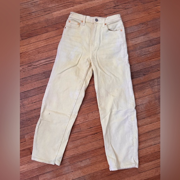 Denim Forum Joan Wide Leg Jeans, size 24. Legs sewn into straight leg, dyed. - Picture 3 of 7